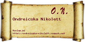 Ondreicska Nikolett névjegykártya